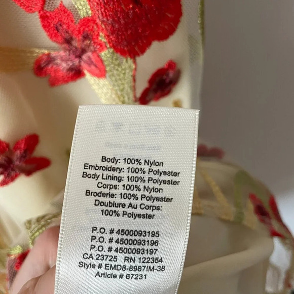 Aritzia Little Moon Cheyenne Floral Mini Dress NWT Cream Red Size Small - Picture 9 of 9